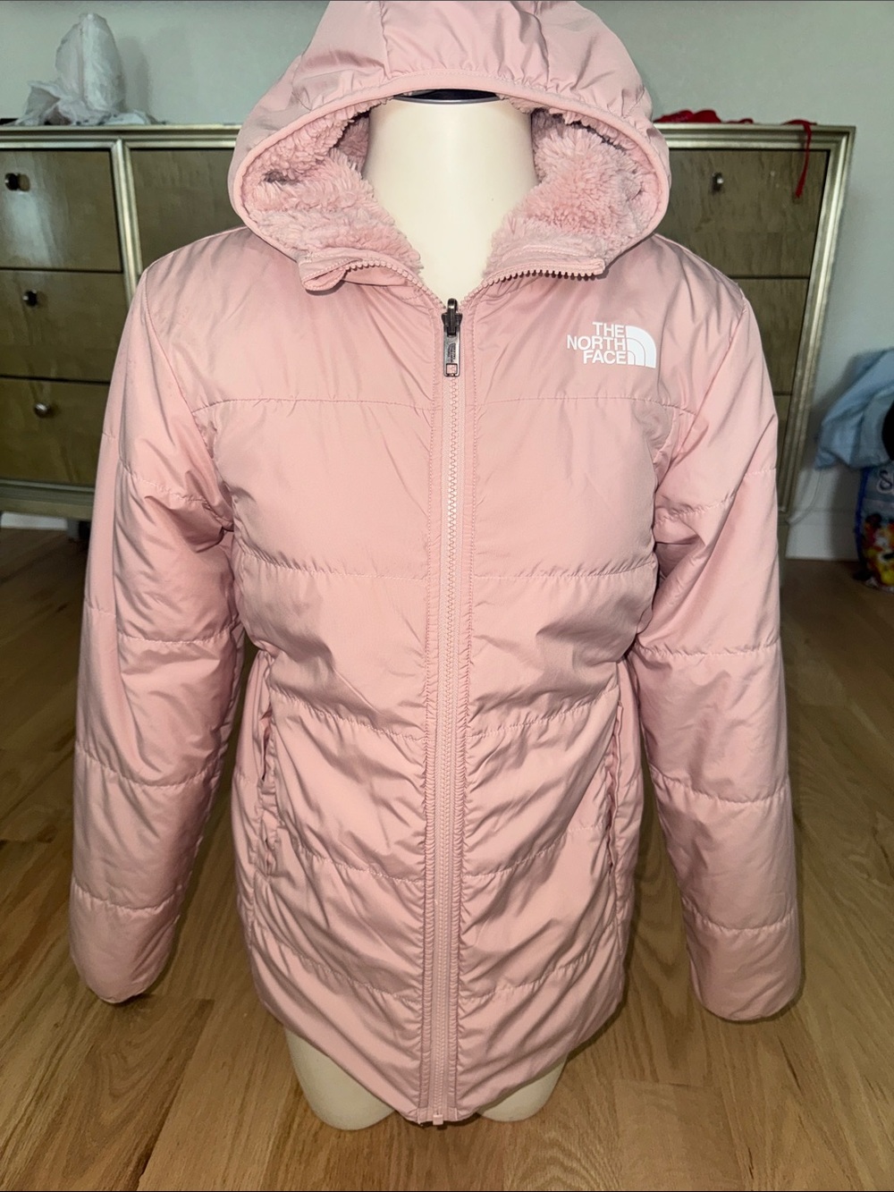The North Face Blush Pink Plush Hooded Jacket